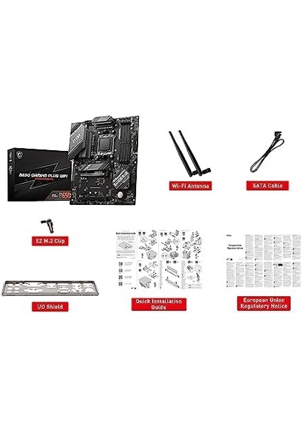 Msı MB B650 Gamıng Plus Wıfı Am5 Ddr5 6000MHZ(OC) HDMI Dp 2xm.2 Usb3.2 2.5g Lan Wıfı 6e Atx Anakart modelleri