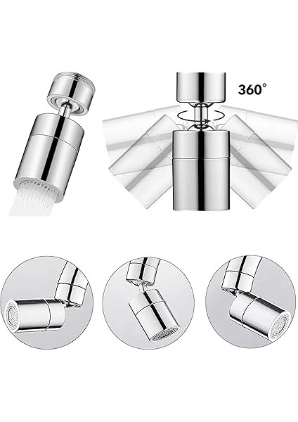 Musluk Başlığı, 360 Derece Musluk Başlığı, Musluk Regülatörü 360° Döndürülebilir, Musluk Su Tasarrufu, Krom M22- M24 Pirinç Musluk Havalandırıcı, Mutfak/banyo Musluğu Için modelleri