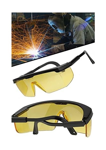 EAG005 Ayarlı Çapak Gözlüğü Sarı Renkli Ce Gözlük Iş 1410 modelleri