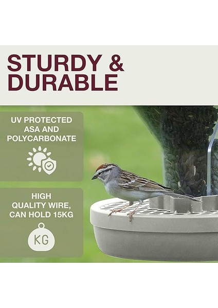 Kuş Yemi Silosu Davos Smart Birds. Kuşları Besleyin - Kemirgenler Değil! Asmak Için Sağlam ve Güvenilir. 2 Yem Odası. Ab'de Üretilmiştir. Açık Gri, 1 820 001KA fırsatları