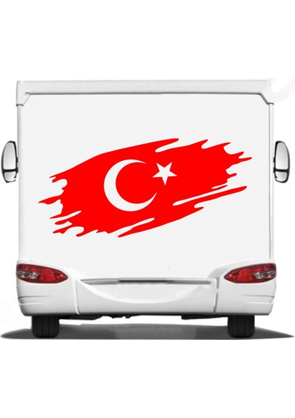 Yırtıklı Tırtıklı Türk Bayrağı, Ayyıldız, Araba Oto Motosiklet Karavan Sticker 02516 fiyatları