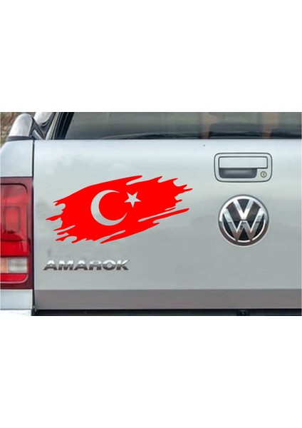 Yırtıklı Tırtıklı Türk Bayrağı, Ayyıldız, Araba Oto Motosiklet Karavan Sticker 02516 fırsatları