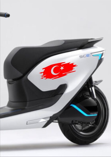 Yırtıklı Tırtıklı Türk Bayrağı, Ayyıldız, Araba Oto Motosiklet Karavan Sticker 02516 indirimleri