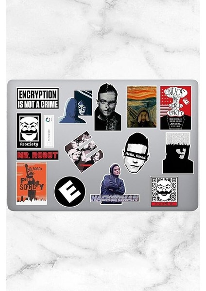 Major Selection Mr. Robot Temalı Laptop Notebook Tablet Sticker Seti 15 Adet
