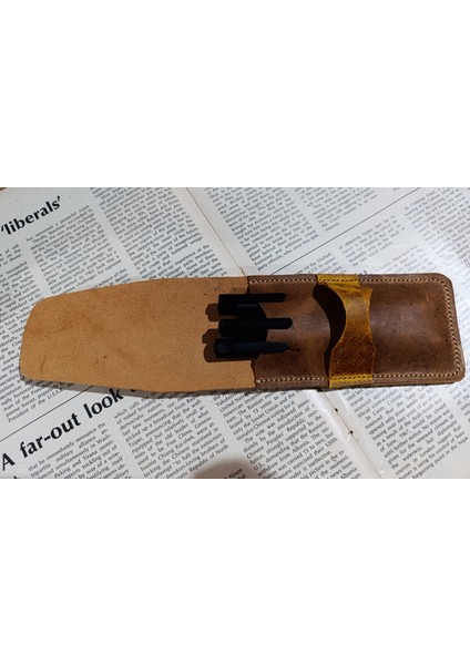 Crazy Gerçek Deri Özel Kalemleriniz Için Kalemlik ( 2*3 Kalem Için ) 28 cm \ 8 cm Büyük Boy LMN21 fırsatları