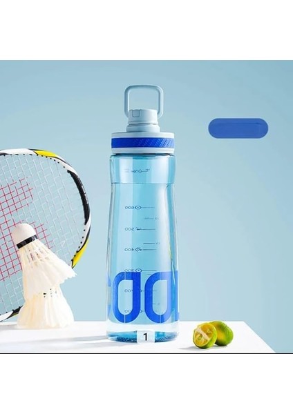 Home Sızdırmaz Çevirmeli Kapaklı Bpa Içermeyen Polikarbon Su Şişesi, Dayanıklı ve Hafif Mataralar, Spor ve Günlük Kullanım Için Ideal Suluk (Mavi, 630 Ml)