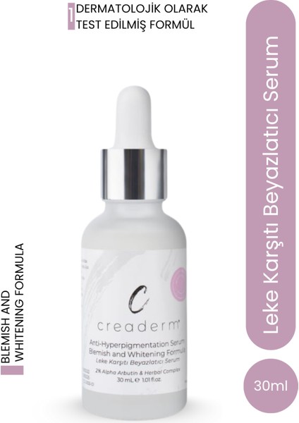 Leke Karşıtı Beyazlatıcı Serum (2% Alpha Arbutin & Herbalcomplex)