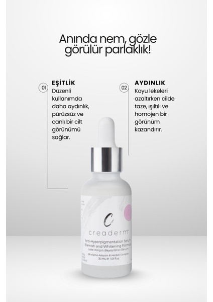 Leke Karşıtı Beyazlatıcı Serum (2% Alpha Arbutin & Herbalcomplex) modelleri