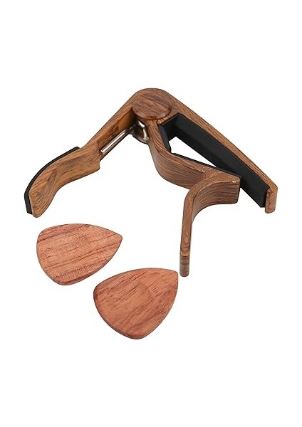 Akustik Gitar Capo, Masif Ahşap Silika Jel Kelepçe, Ergonomik Tasarım, Bas, Ukulele, Keman, Hızlı Değişim Capo, Müzik Aleti Akorları Için 2 Seçmeli modelleri