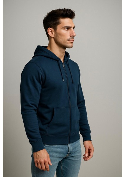 Erkek Fermuarlı Kapüşonlu SWEATSHIRT-W1084 fiyatları