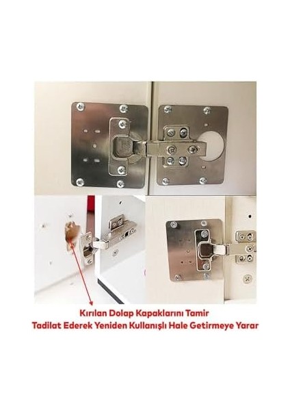 Menteşe Tamir Sacı Pratik Paslanmaz Dolap Tamir Onarım Kiti Kapak Menteşe Tamir Onarım Seti 2 Adet modelleri