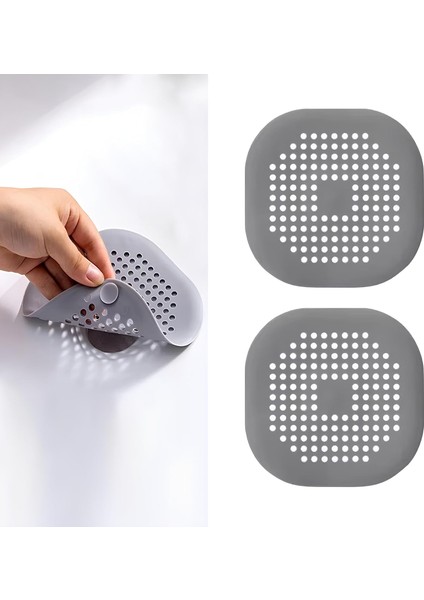 2’li Silikon Lavabo ve Küvet Gider Filtresi – Tıkanıklık Önleyici, Tasarım, Su Akışını Düzenleyen Dayanıklı Gider