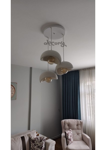 Beton Görünümlü 3'lü Sarkıt Avize, Iskandinav Tarzı Bohem Sarkıt Avize (Bioplastik) E27 fiyatları