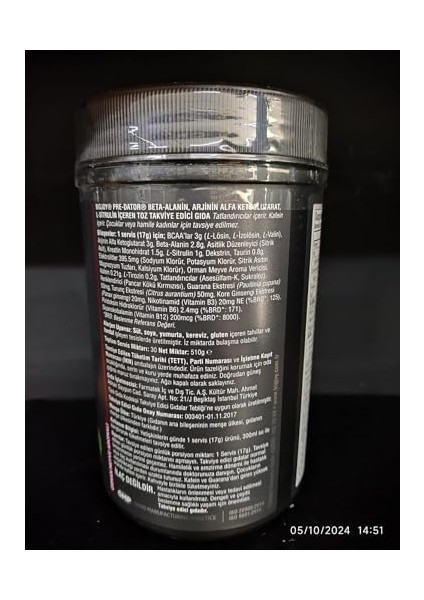 Bigjoy Pre-Workout Predator - Orman Meyveleri Aromalı 1 Paket(1 x 510 G) fiyatları