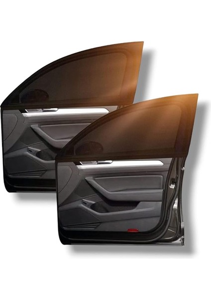 Yan Cam Perdesi, Araba Cam Perdesi, Otomobil Camı Güneşliği,güneşlik Araba (2 Paket Siyah)