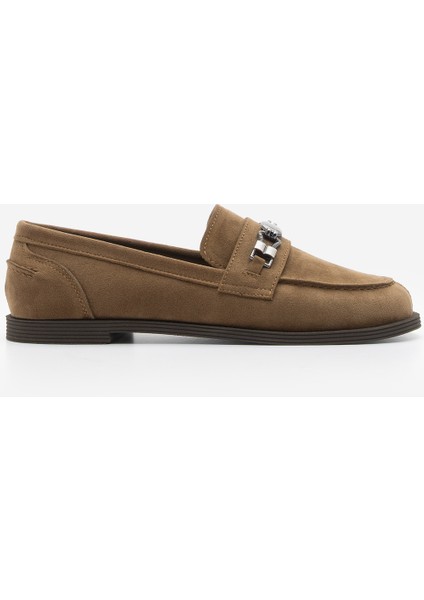 Kadın Loafer Makosen Tokalı Günlük Ayakkabı Zamira Taba Süet modelleri