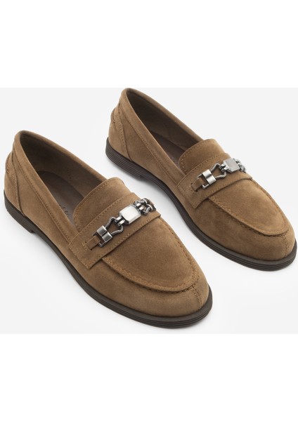Kadın Loafer Makosen Tokalı Günlük Ayakkabı Zamira Taba Süet indirimleri