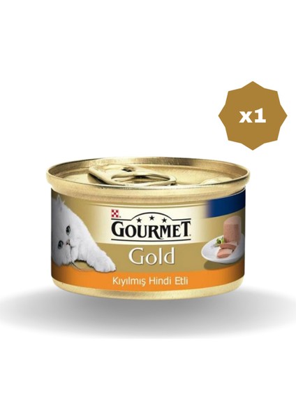 Kedi Yaş Mama Gourment Gold Kıyılmış Hindili 85 gr - (1 Adet)