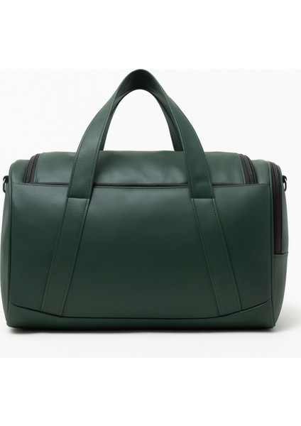 Haki Suni Deri Yan Ayakkabı Bölmeli Unisex Geniş Hacimli Seyahat Spor Fitness Spor Çantası - 00124 indirimleri