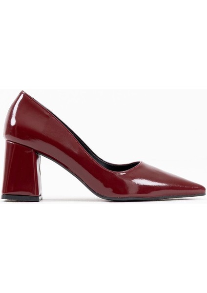 Modaserdem Valeria Bordo Rugan Kadın Topuklu Ayakkabı