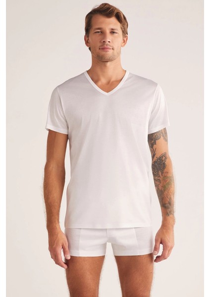 Mdb Kom Elite %100 Merserize V Yaka T-Shırt