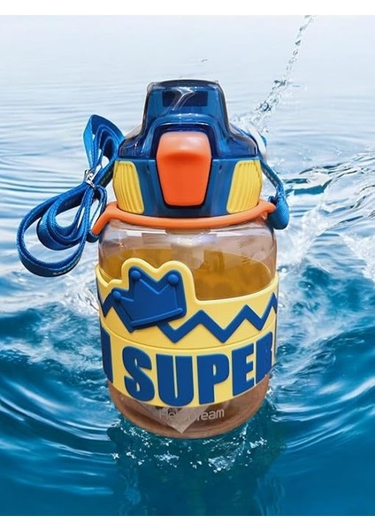 Tritan Çocuk Suluk - Pipetli ve Çocuk Kilit Mekanizmalı, Bpa Içermez, Koku Yapmaz Su Matarası - Ergonomik ve Taşınabilir, Askılı Sağlıklı Matara, Okul ve Günlük Kullanımı Için (Mavi Sarı) fiyatları