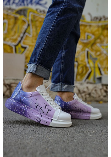 CH254 - CBT Pittura Erkek Ayakkabı 447 BEYAZ / MOR