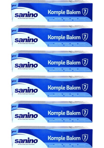 Sanino Diş Macunu, Komple Bakım, 75 Ml, 6&apos;lı Paket