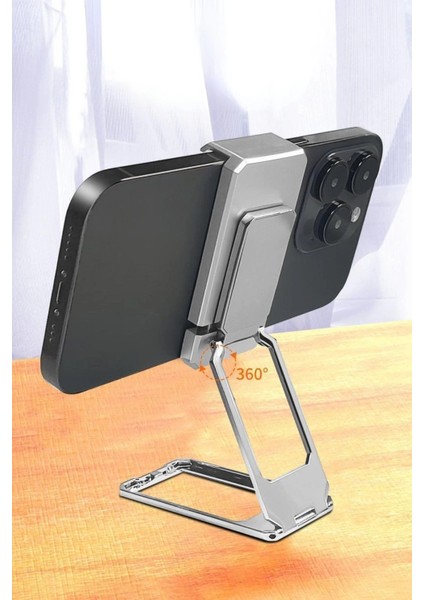 360 Derece Dönen Tüm Telefon Tipleri Ile Uyumlu Metal Telefon Standı Braket