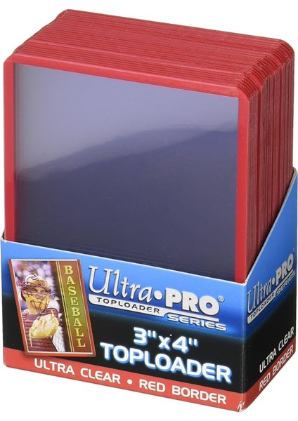 Pro 3" x 4" Red Border Toploader 25CT