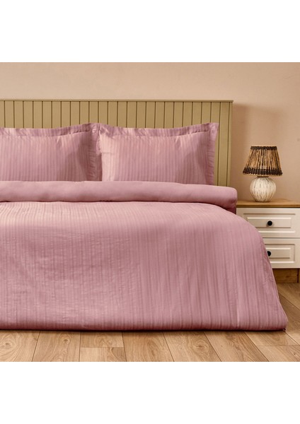 Soft Dobby Weave Çift Kişilik Nevresim Takımı - Gülkurusu