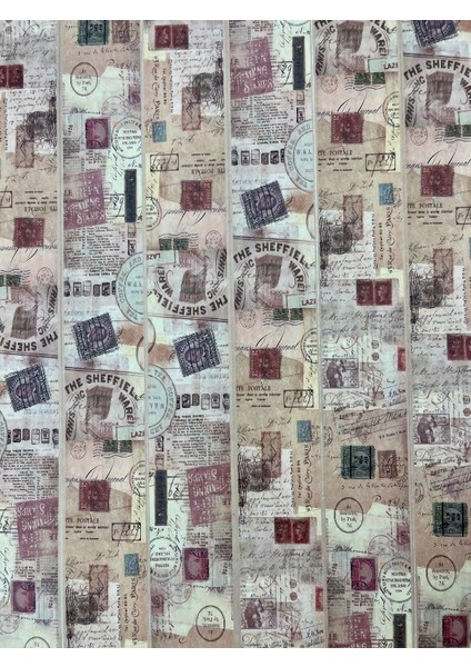 Vintage Sepia Postage Archive Washi Bant 2m*4cm/sepya Kartpostal&pul Desenli Dekoratif Bant/washi Tape/masking Tape fırsatları