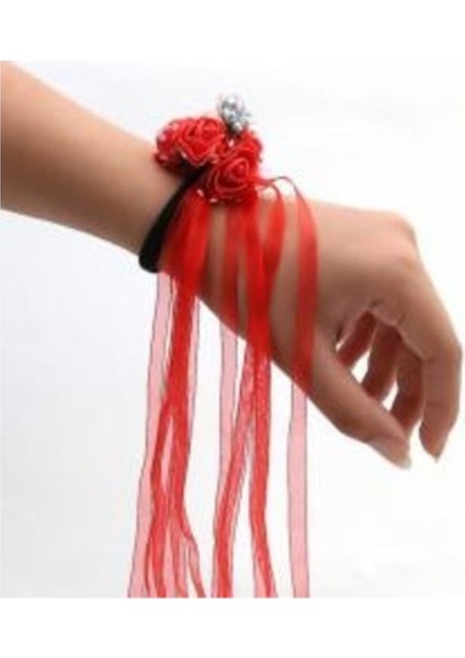 Kına Gecesi 12 Adet Lastikli Nedime Bileklği Kırmızı