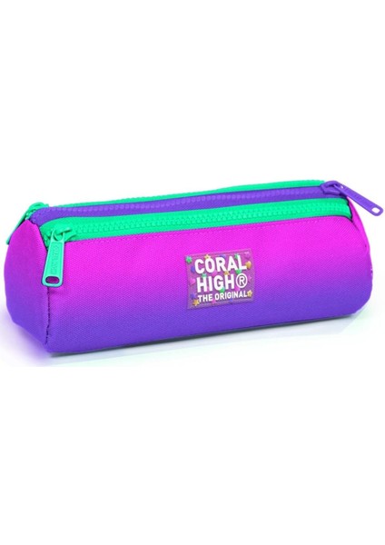 Pembe Mor Renk Geçişli Üç Bölmeli Çantası - Kız Çocuk