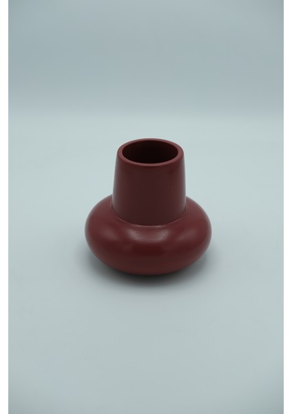 | Bohem Stil Dekoratif Vazo | Modern Minimal Yuvarlak Form | Ruby Bordo| fiyatları