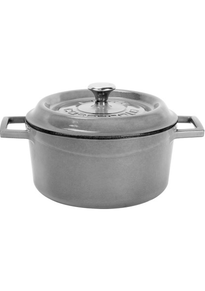 Metal Premium Serisi - Döküm Yuvarlak Tencere, 20 Cm, Majolik Gri