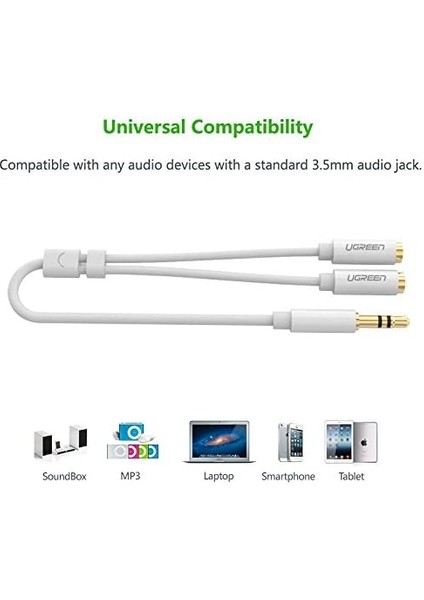 3.5mm 2&apos;li Aux Kulaklık Çoklayıcı Beyaz modelleri