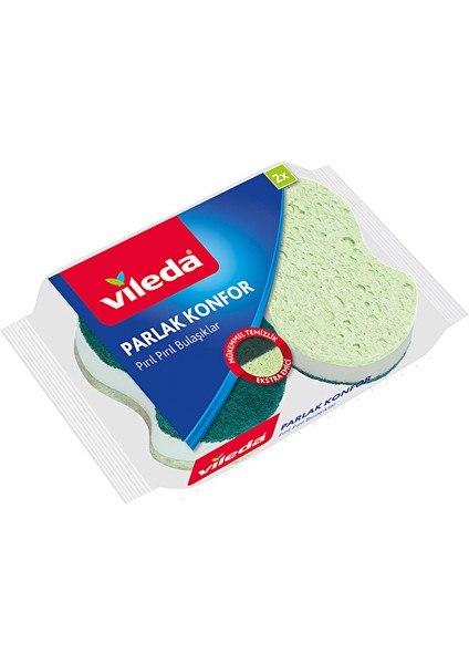 2 Adet Sünger Parlak 2'li Oluklu