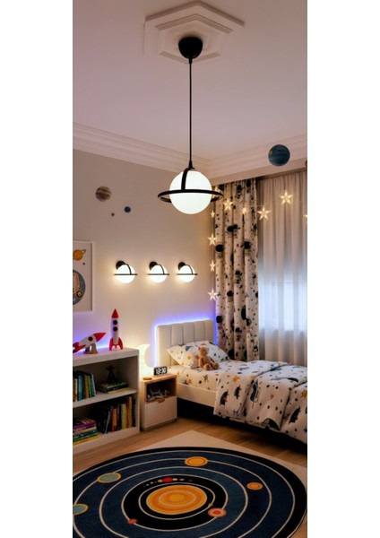 Dünya Tekli Siyah Beyaz Glop Sarkıt