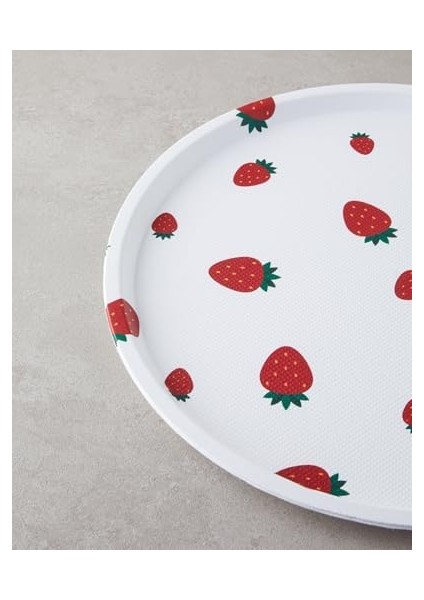 Strawberries Plastik Tepsi Beyaz - Kırmızı, 36 x 30 x 10 cm fiyatları
