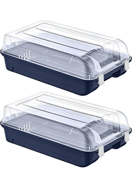 2&apos;li Set Kadın Lacivert Ayakkabı Kutusu