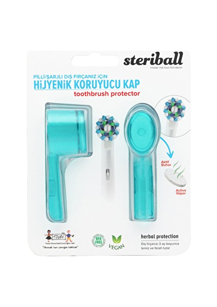 2 Adet Steriball Şarjlı Diş Fırçası Koruma Kabı 2'li Turkuaz