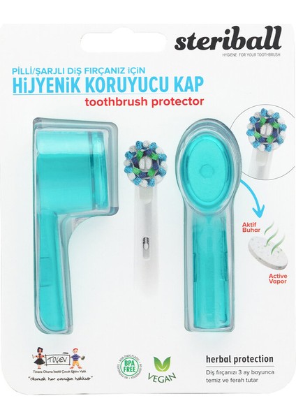2 Adet Steriball Şarjlı Diş Fırçası Koruma Kabı 2'li Turkuaz fiyatları