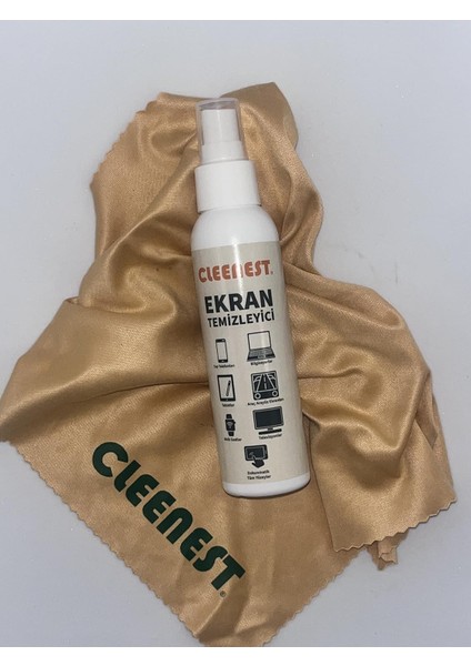 Ekran Temizleyici Seti, 125 ml Sprey ve 30X30 cm Mikrofiber Bez, Tüm Ekranlar Için