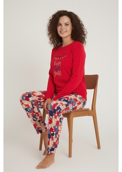 Luxury Thermal Happy New Year Desenli Kadın Polar Kışlık Pijama Takımı – 42049 fiyatları