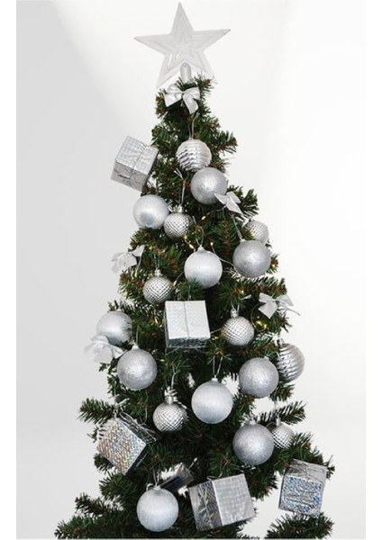 Yılbaşı Çam Ağacı Süsü 29 Parça Lüks Gümüş Noel Süsü