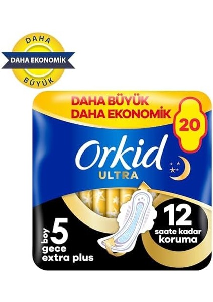 Orkid Ultra Gece Ekstra Plus (Boy 5) 20 Adet Hijyenik Ped fiyatları