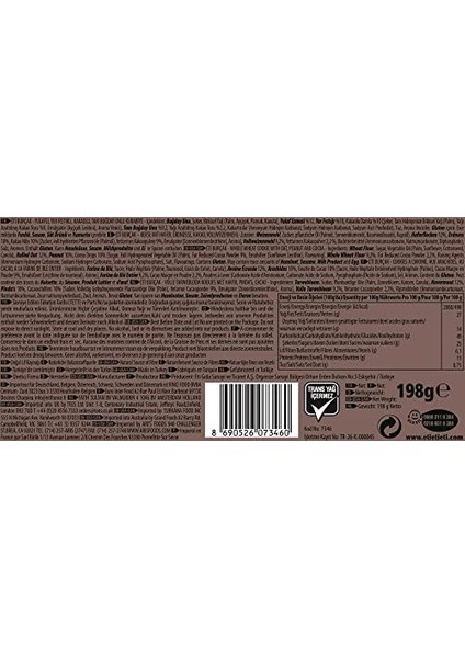 Eti Burçak Kurabi Yulaflı, Yer Fıstıklı, Kakaolu, Tam Buğday Unlu Kurabiye, 198 G x 12 Adet fiyatları