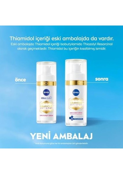 Nıvea LUMINOUS630 Leke Karşıtı Cilt Serumu 50ML ve Aydınlatıcı Güneş Korumalı Gündüz Yüz Kremi 40ML,SPF50