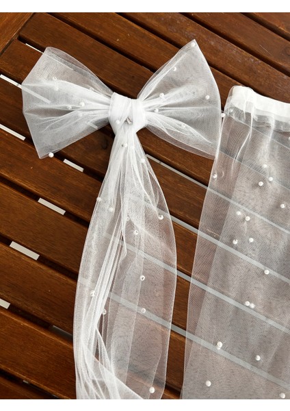 2 Li Set Parmaksız Gelin Eldiveni Inci Boncuklu Eldiven Kolluk,incili Fiyonk Bağ,duvak Seti fırsatları